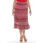 Plus Size Dana Buchman Tiered Maxi Skirt, Women's, Size: 2xl, Lt Orange