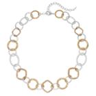 Napier Two Tone Hammered Geometric Link Necklace, Women's, Multicolor