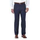 Men's Haggar Cool 18 Stretch Flat-front Pants, Size: 36x30, Blue (navy)
