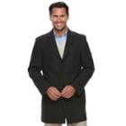 Men's Ike Behar Tailored-fit Herringbone Wool-blend Top Coat, Size: 46 - Regular, Med Grey