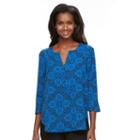 Women's Dana Buchman High-low Crepe Top, Size: Xl, Dark Blue