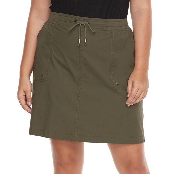 Plus Size Croft & Barrow&reg; Utility Skort, Women's, Size: 18 W, Green
