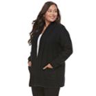 Plus Size Apt. 9&reg; Cozy Shawl Collar Cardigan, Women's, Size: 3xl, Black