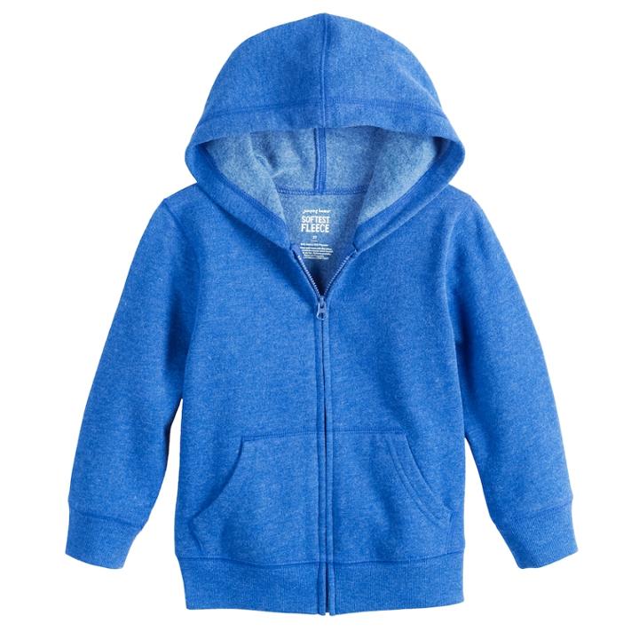 Baby Boy Jumping Beans® Softest Fleece Zip Hoodie, Size: 18 Months, Med Blue