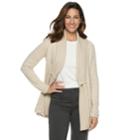 Women's Croft & Barrow&reg; Cozy Jacquard Open-front Cardigan, Size: Xl, Med Beige