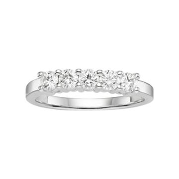 Forever Brilliant Lab-created Moissanite 5-stone Wedding Ring In 14k White Gold (1/2 Carat T.w.), Women's, Size: 8