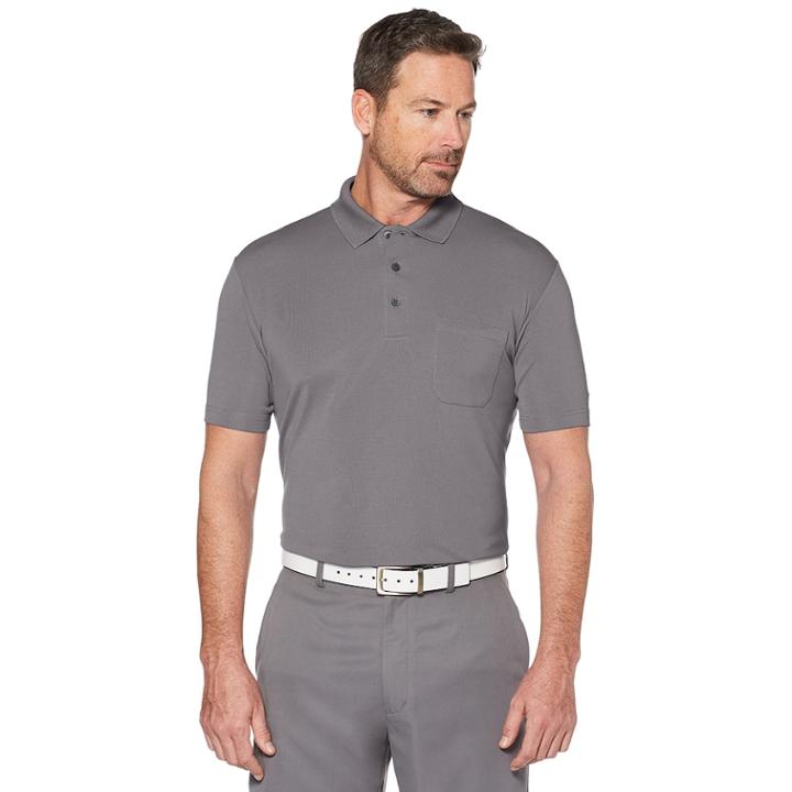 Men's Grand Slam Off Course Regular-fit Textured Pocket Golf Polo, Size: Xxl, Med Grey