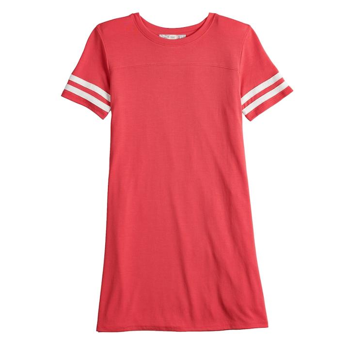 Girls 7-16 Pink Republic Cupro Varsity T-shirt Dress, Size: Xl, Med Orange