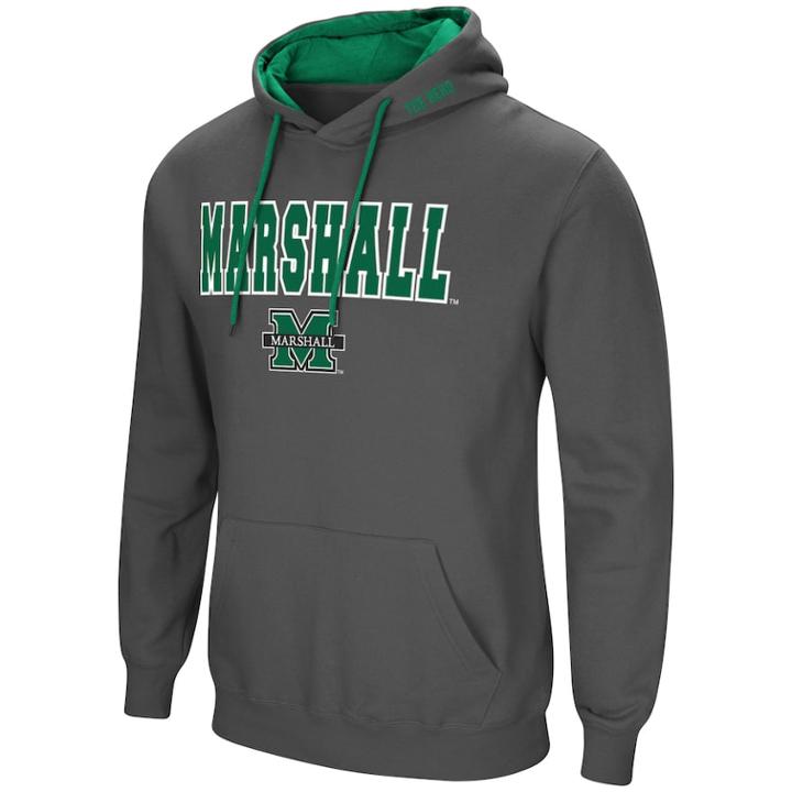 Men's Marshall Thundering Herd Pullover Fleece Hoodie, Size: Xl, Silver