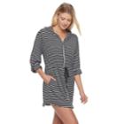 Women's Apt. 9&reg; Striped Jersey Cover-up, Size: Xxl, Black White