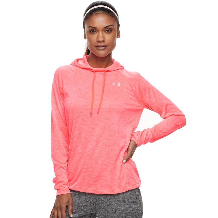 Women's Under Armour Tech Twist Long Sleeve Hoodie, Size: Medium, Med Orange