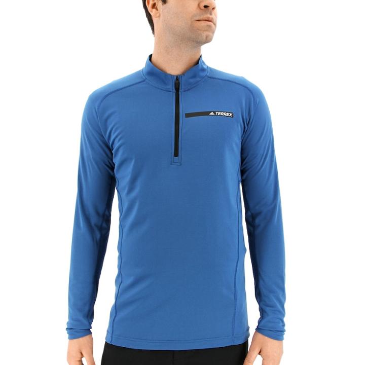 Men's Adidas Outdoor Climaliteterrex Tracerocker Half-zip Performance Pullover, Size: Small, Med Blue