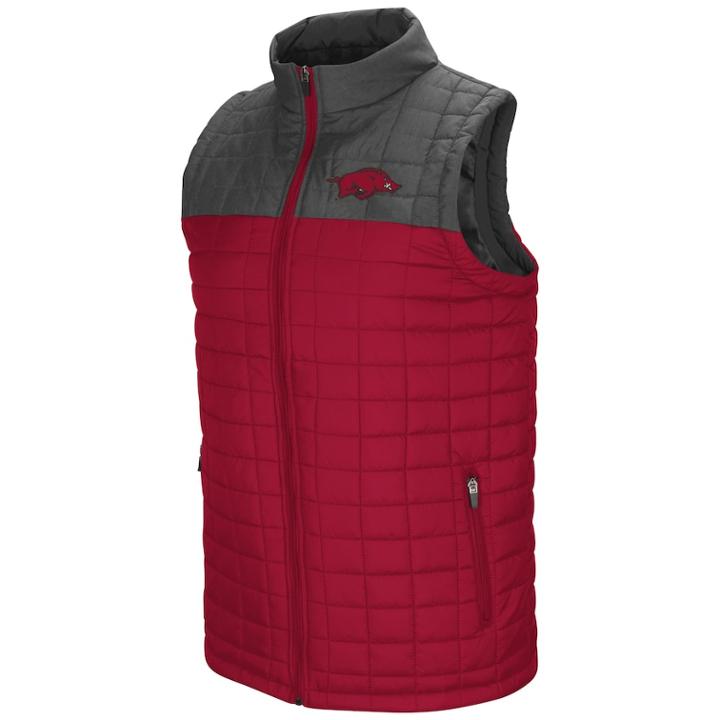 Men's Arkansas Razorbacks Amplitude Puffer Vest, Size: Small, Dark Red