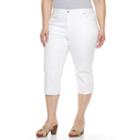 Plus Size Gloria Vanderbilt Margie Embroidered Capri Jeans, Women's, Size: 18 W, White