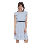 Women's Elle&trade; Printed Flutter Fit & Flare Dress, Size: 6, Dark Blue