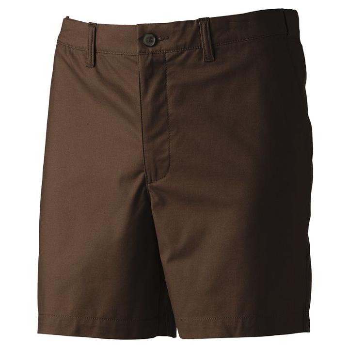Men's Croft & Barrow&reg; Classic-fit Stretch Flat-front Shorts, Size: 42, Brown