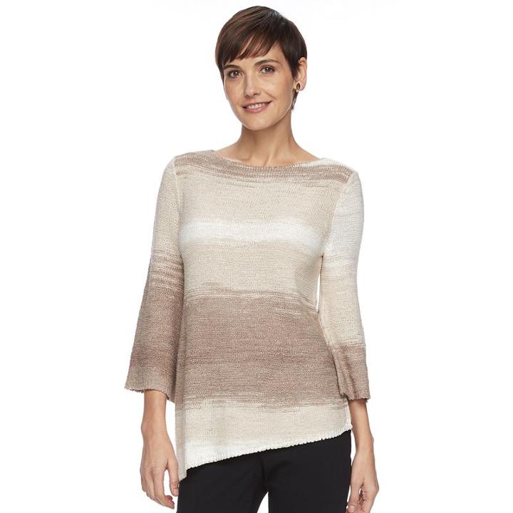Women's Dana Buchman Ombre Tape-yarn Boatneck Sweater, Size: Small, Med Beige