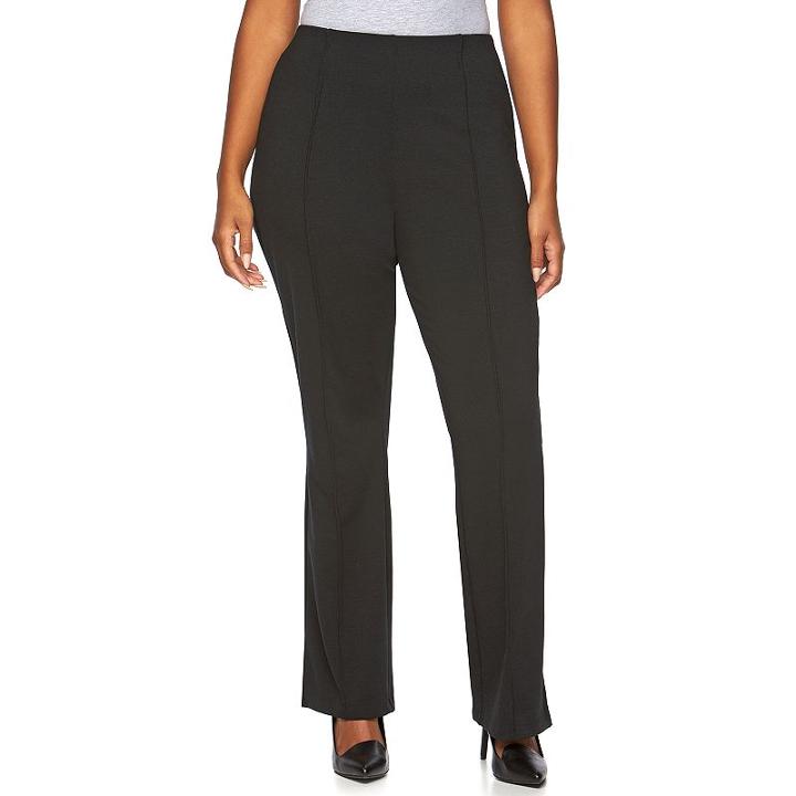 Plus Size Dana Buchman Seamed Ponte Dress Pants, Women's, Size: 2xl, Black