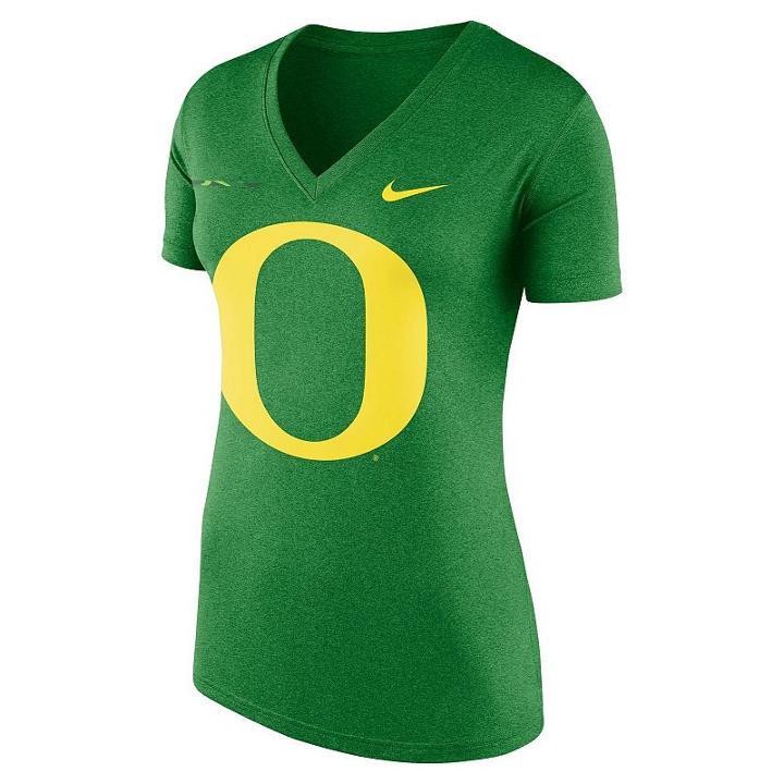 Women's Nike Oregon Ducks Striped Bar Tee, Size: Xl, Green