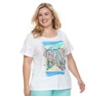 Plus Size Croft & Barrow&reg; Scoopneck Tee, Women's, Size: 1xl, Natural