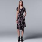 Women's Simply Vera Vera Wang Print Asymmetrical T-shirt Dress, Size: Large, Oxford