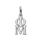 Phi Mu, Logoart Sterling Silver Sorority Charm, Women's, Grey