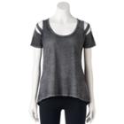 Women's Rock & Republic&reg; Cutout Tee, Size: Medium, Med Grey