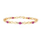10k Gold Ruby & Diamond Accent Infinity Link Bracelet, Women's, Size: 7.5, Red