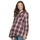 Maternity A:glow Flannel Shirt, Women's, Size: Xl-mat, Purple