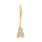 14k Gold Over Silver 1/10-ct. T.w. Diamond Accent Eiffel Tower Charm, Women's, White