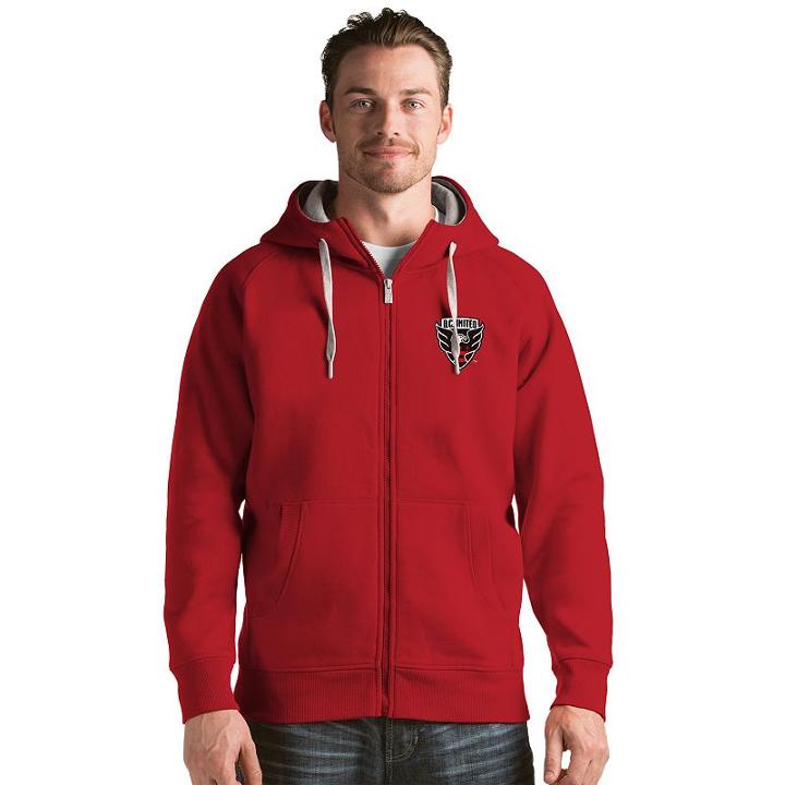 Men's Antigua Dc United Victory Full-zip Hoodie, Size: Small, Dark Red