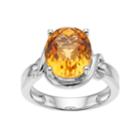 Sterling Silver Citrine Oval Ring, Women's, Size: 8, Yellow