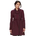 Women's Elle&trade; Trimmed Trench Coat, Size: 14, Red
