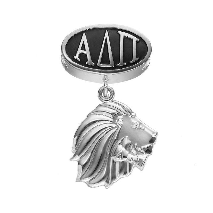 Logoart Alpha Delta Pi Sterling Silver Sorority Symbol Charm, Women's, Grey
