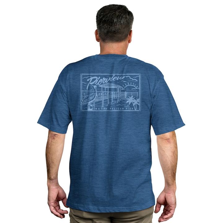 Men's Newport Blue Tropical Graphic Tee, Size: Xxl