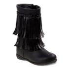 Rugged Bear Toddler Girls' Fringe Boots, Size: 7 T, Black