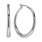 Chaps Silver Tone Hoop Earrings, Girl's, Grey