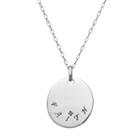 Sterling Silver Faith Disc Pendant Necklace, Women's, Size: 18, Grey