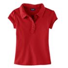 Girls 4-6x Chaps Ruffled Polo Shirt, Size: 5, Red Other