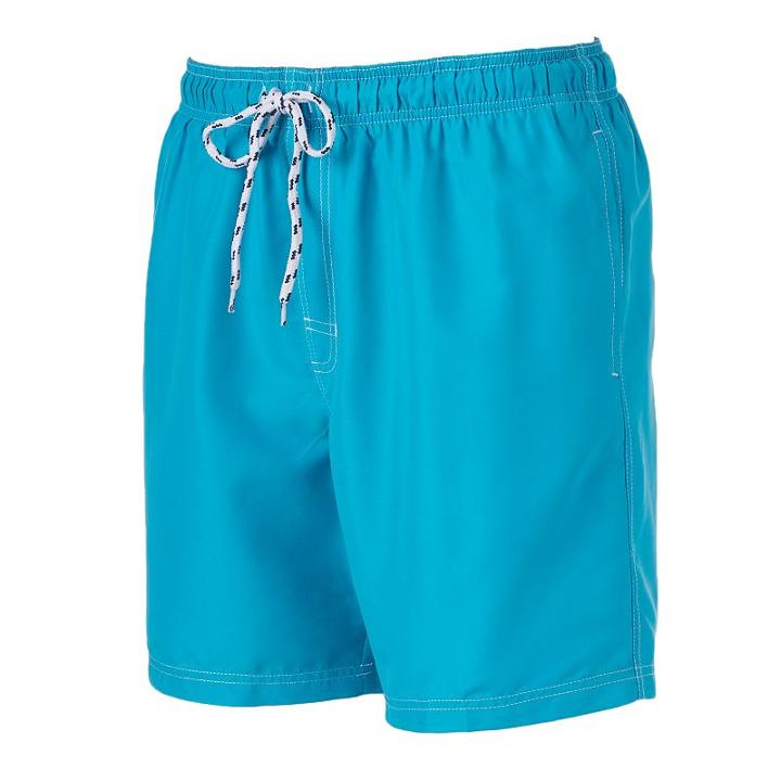 Men's Croft & Barrow&reg; Solid Microfiber Swim Trunks, Size: Large, Turquoise/blue (turq/aqua)