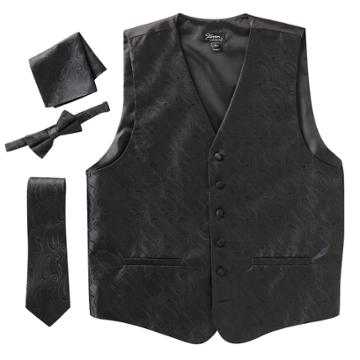 Steven Land Paisley 4-pc. Vest Set - Men, Size: Xxl, Black