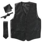 Steven Land Paisley 4-pc. Vest Set - Men, Size: Xxl, Black