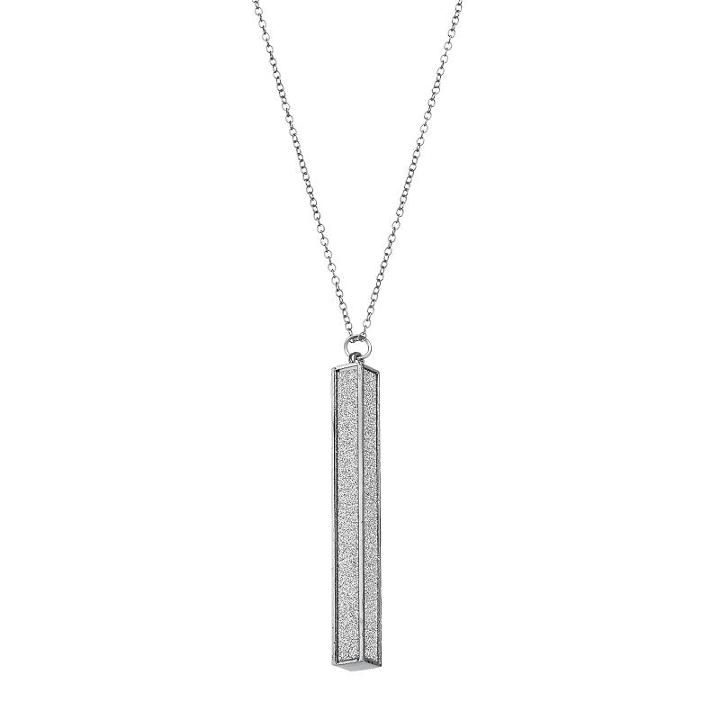 Apt. 9&reg; Long Glittery Bar Pendant Necklace, Women's, Black