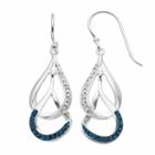 Silver Luxuries Crystal Interlocking Teardrop Earrings, Women's, Blue