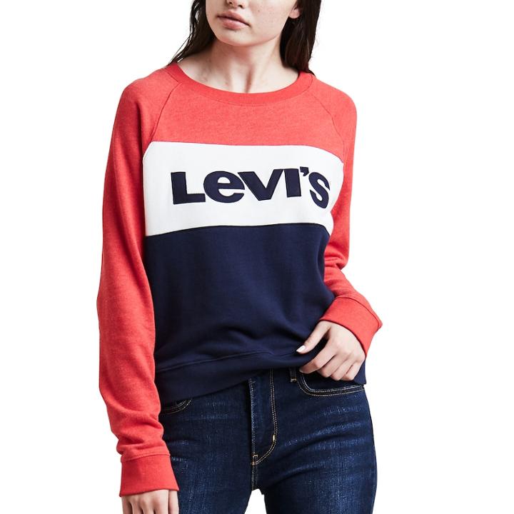 Women's Levi's Colorblock Crewneck Sweatshirt, Size: Xl, Red