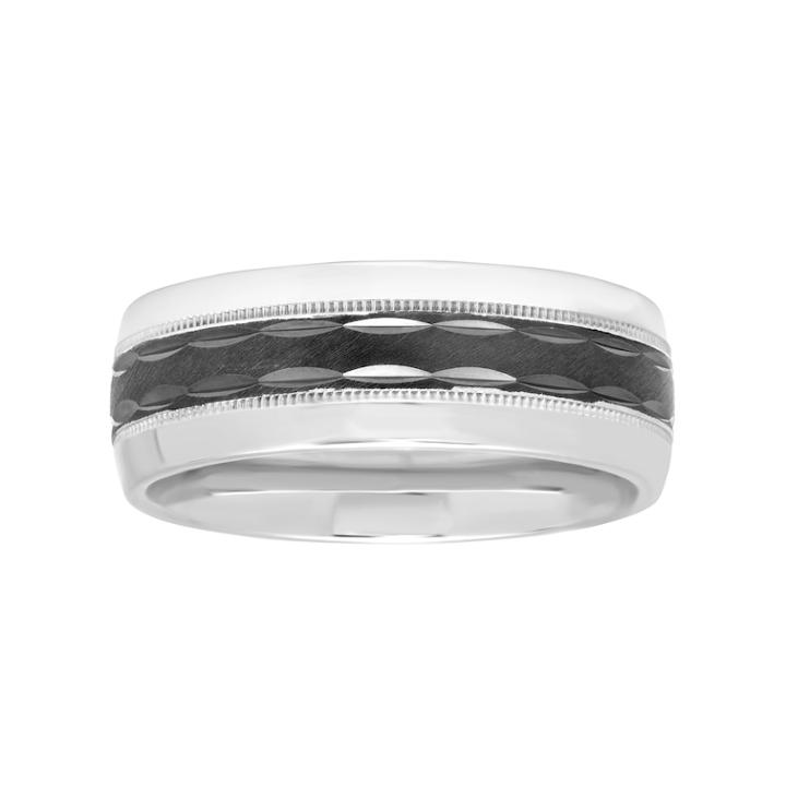 Men's Sterling Silver & Black Rhodium Band, Size: 8.50