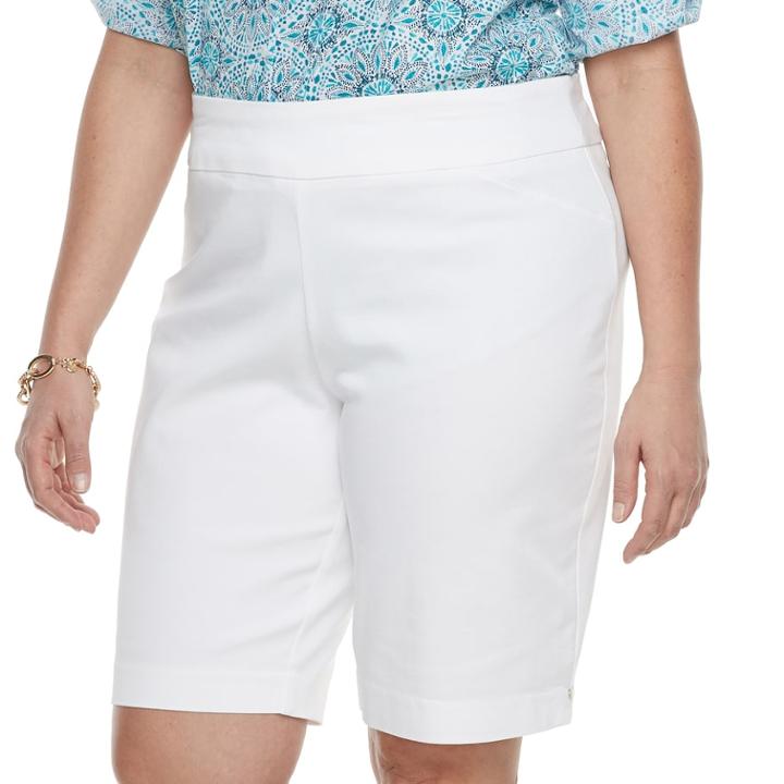 Plus Size Croft & Barrow&reg; Pull-on Bermuda Shorts, Women's, Size: 18 W, White