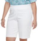 Plus Size Croft & Barrow&reg; Pull-on Bermuda Shorts, Women's, Size: 18 W, White