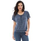 Women's Ab Studio Lace-up Back Scoopneck Top, Size: Xlrg Av/rg, Light Blue