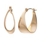 Dana Buchman Folded Nickel Free Hoop Earrings, Women's, Gold